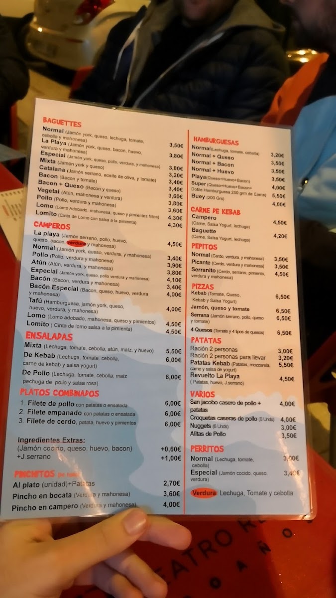 Menu La Playa Burguer Restaurant-3