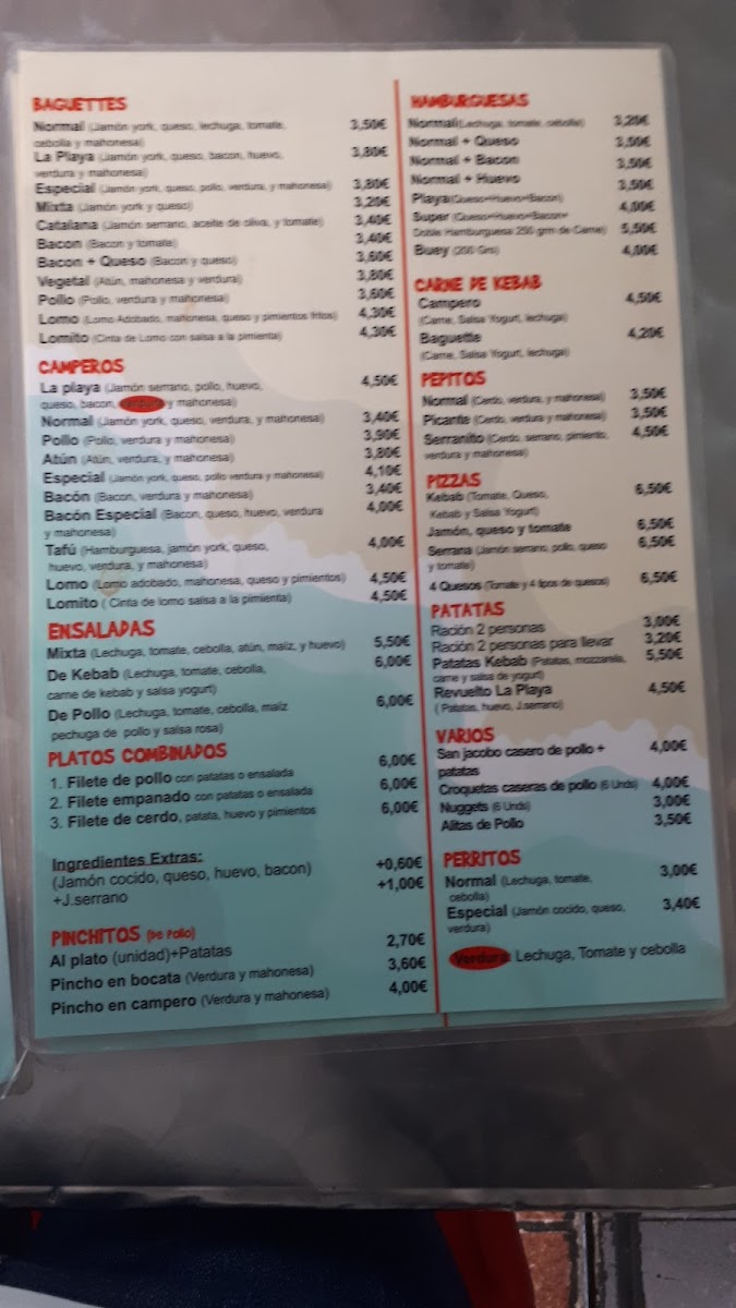 Menu La Playa Burguer Restaurant-5